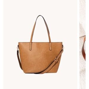 Poppy & peonies Leather Tote Bag